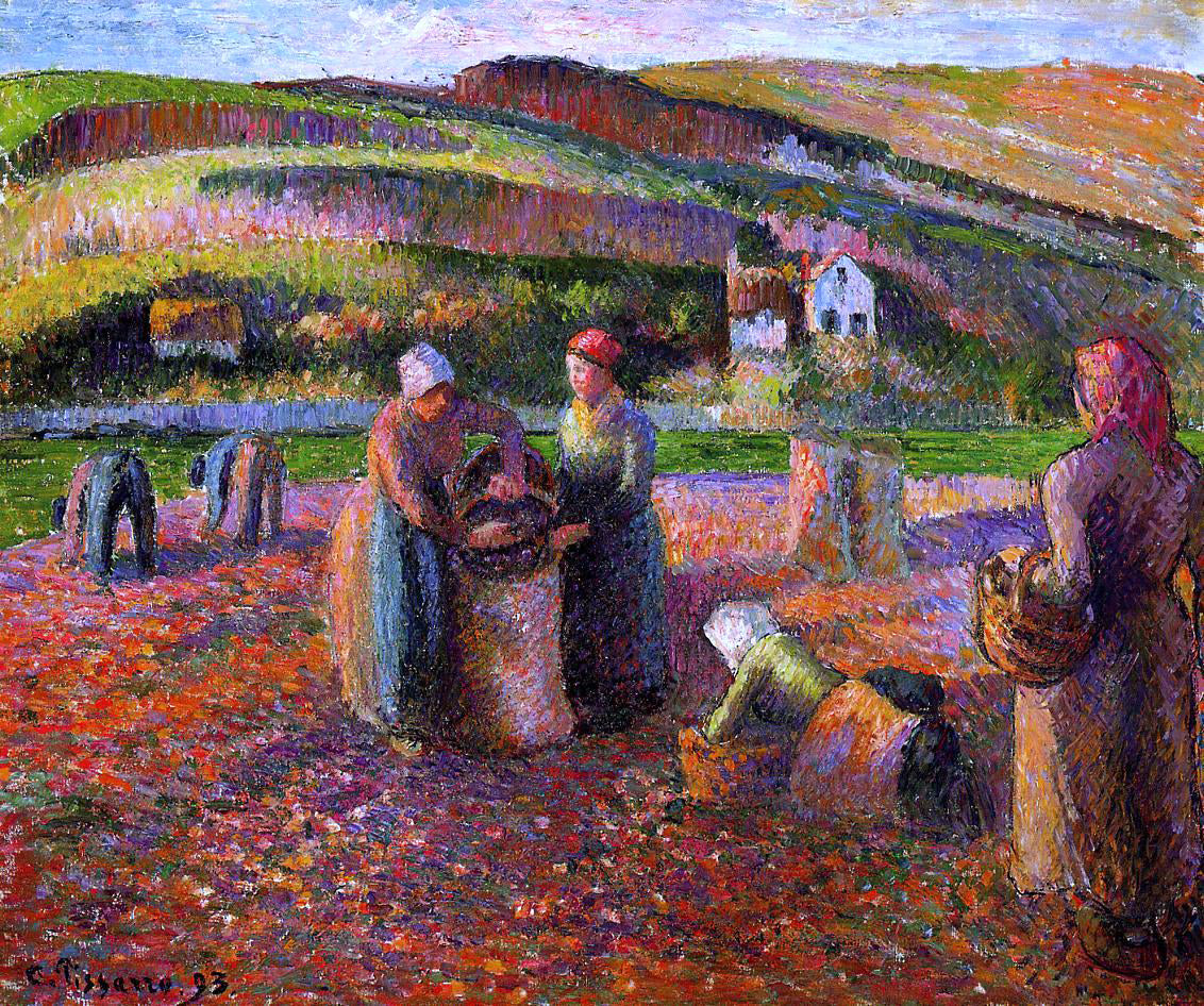 Camille Pissarro Potato Harvest - Canvas Print