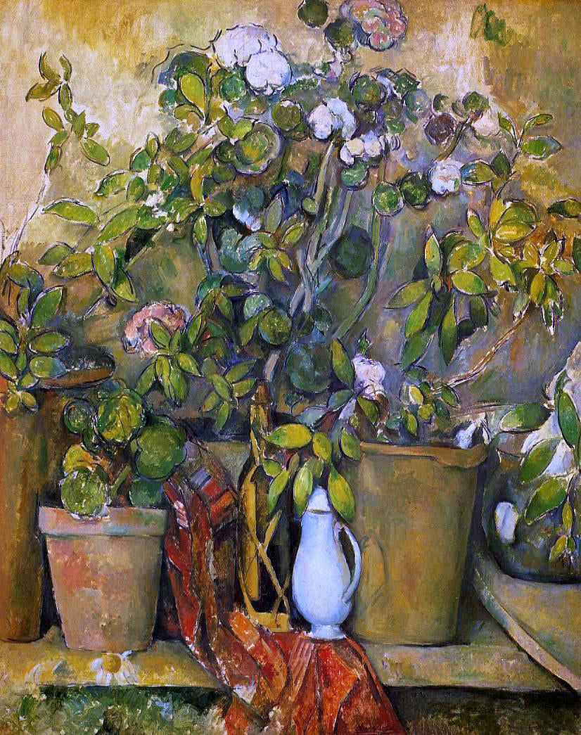 Paul Cezanne Potted Plants - Canvas Print