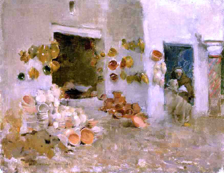 Willard Leroy Metcalf Pottery Shop at Tunis - Canvas Print