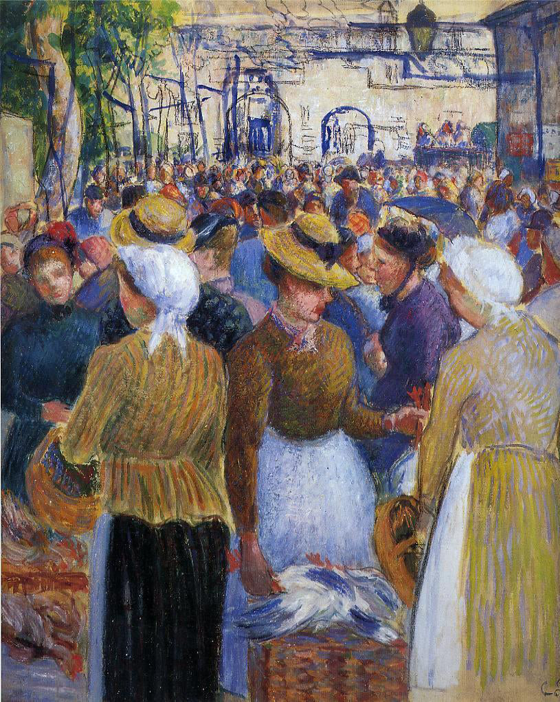 Camille Pissarro Poultry Market at Gisors - Canvas Print