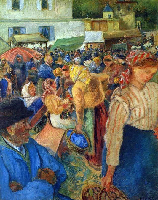 Camille Pissarro Poultry Market, Pontoise - Canvas Print