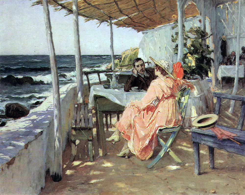Jose Malhoa Praia das Macas - Canvas Print