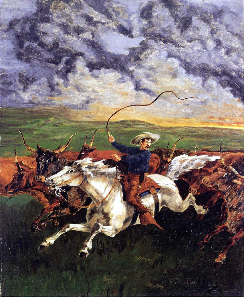 Frederic Remington Prarie Fire - Canvas Print