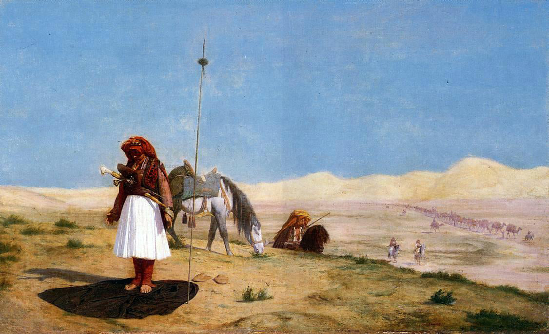 Jean-Leon Gerome Prayer in the Desert - Canvas Print