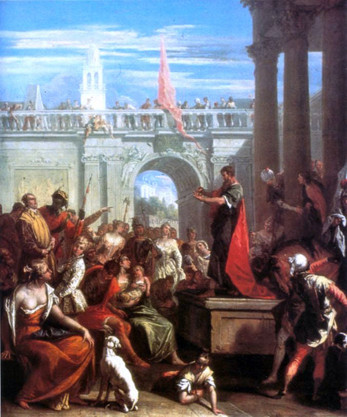 Sebastiano Ricci Preaching of St Paul - Canvas Print