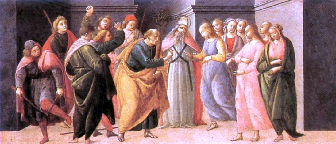 Bartolomeo Di Giovanni Predella: Marriage of Mary - Canvas Print