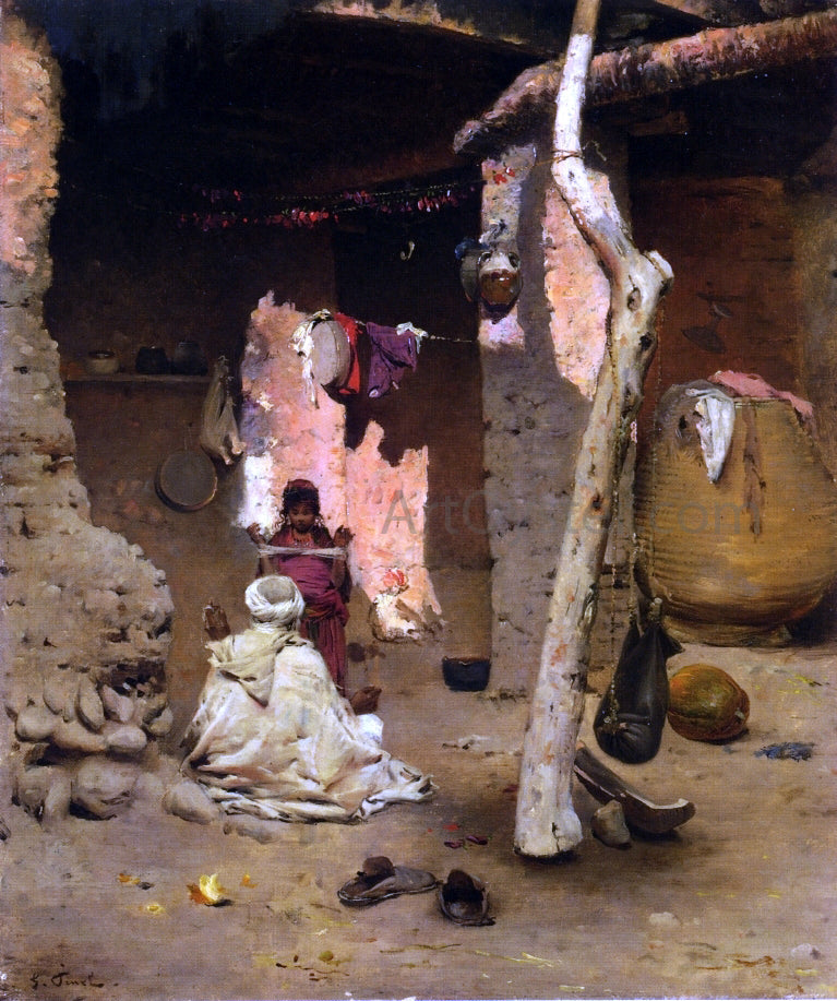 Gustave Nicolas Pinel Preparing the Wool - Canvas Print
