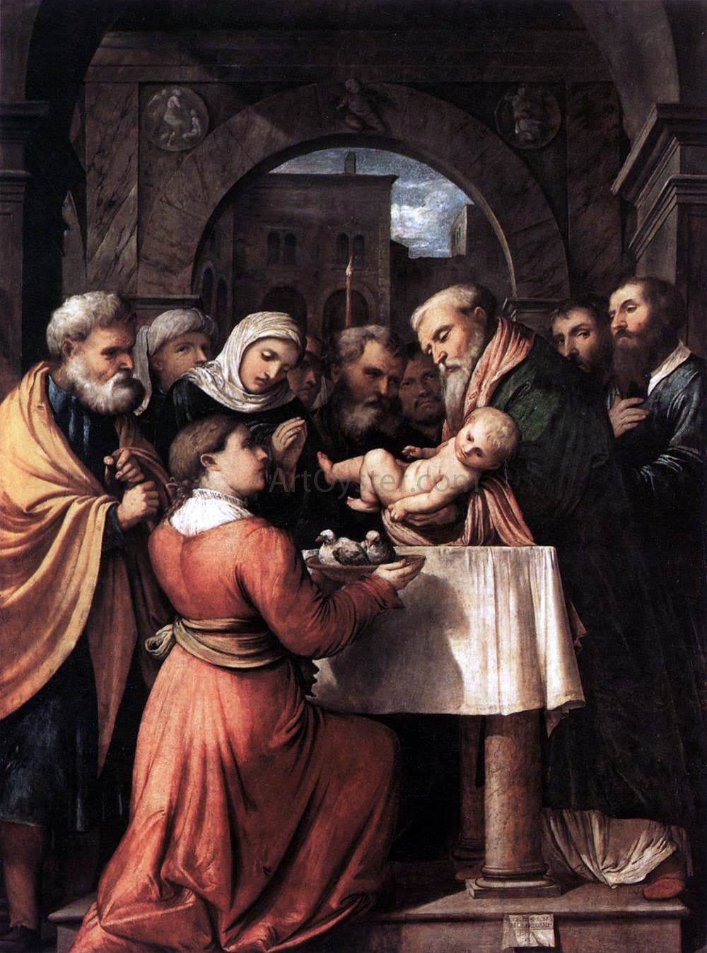 Girolamo Romanino Presentation of Jesus at the Temple - Canvas Print