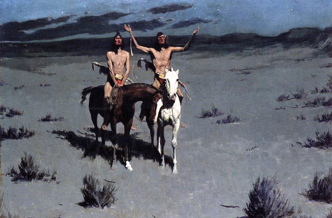 Frederic Remington Pretty Mother of the Night - Canvas Print