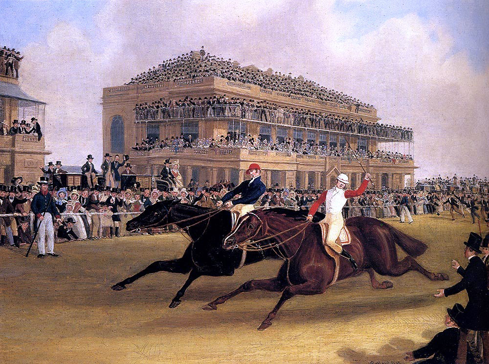 James Pollard Priam beating Retriever at Doncaster on September 23, 1830 - Canvas Print