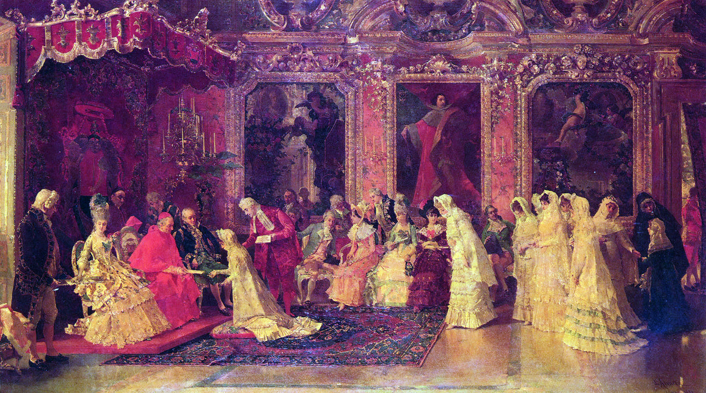 Luis Alvarez Catala Princess Borghese Bestowing Dowries - Canvas Print