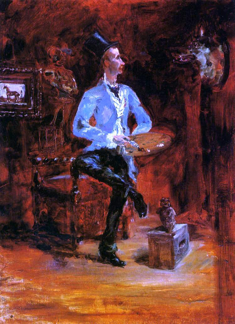 Henri De Toulouse-Lautrec Princeteau in His Studio - Canvas Print