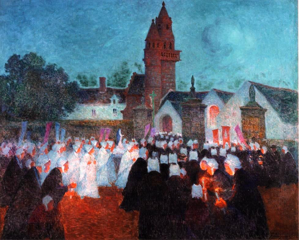 Ferdinand Du Puigaudeau Procession at Nenvic - Canvas Print