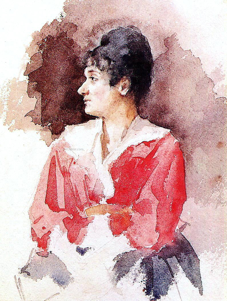Mary Cassatt Profile of an Italian Woman - Canvas Print