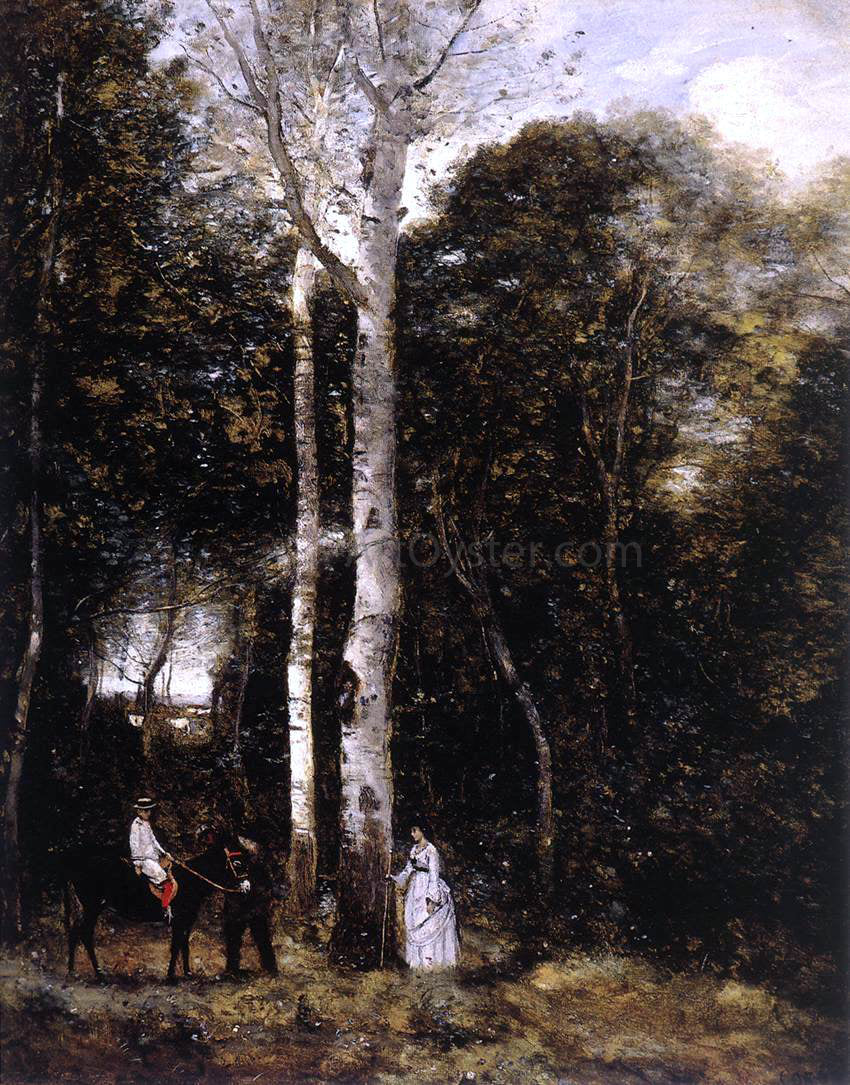 Jean-Baptiste-Camille Corot Promenade in the Parc des Lions at Port-Marly - Canvas Print