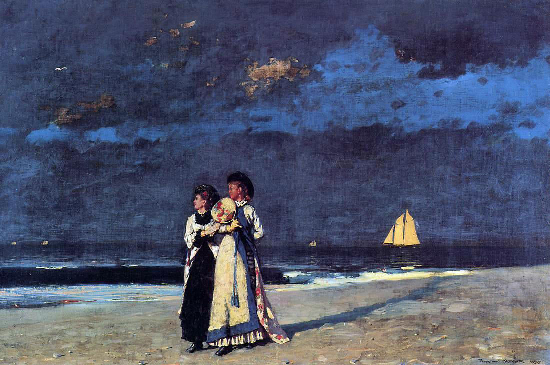 Winslow Homer Promenade on the Beach - Canvas Print