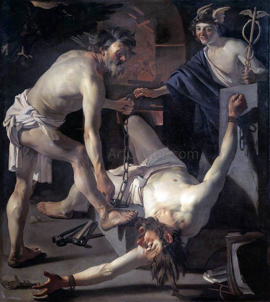 Dirck Van Baburen Prometheus Being Chained by Vulcan - Canvas Print