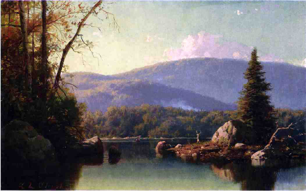 George Lafayette Clough Prospect Mountain from Rawuette Lake - Canvas Print