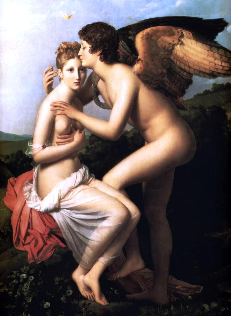Baron Francois Gerard Psyche and Amour (also known as Cupid and Psyche) - Canvas Print
