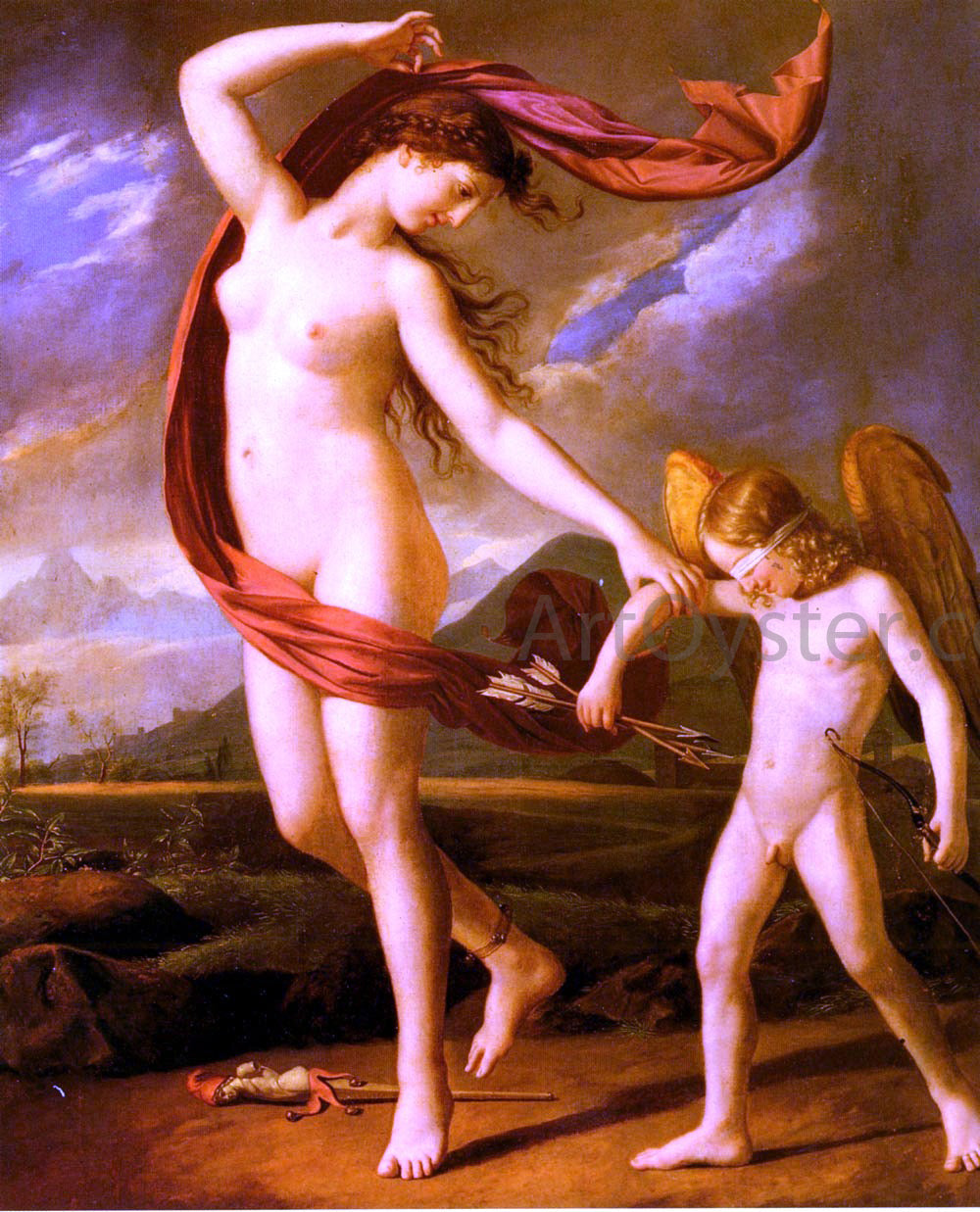 Joseph Berger Psyche Et Cupidon - Canvas Print
