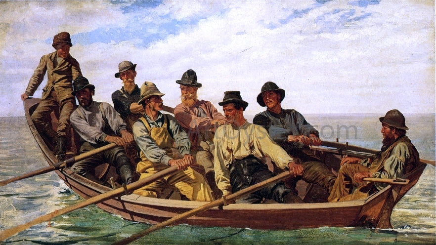 John George Brown Pull for the Shore - Canvas Print
