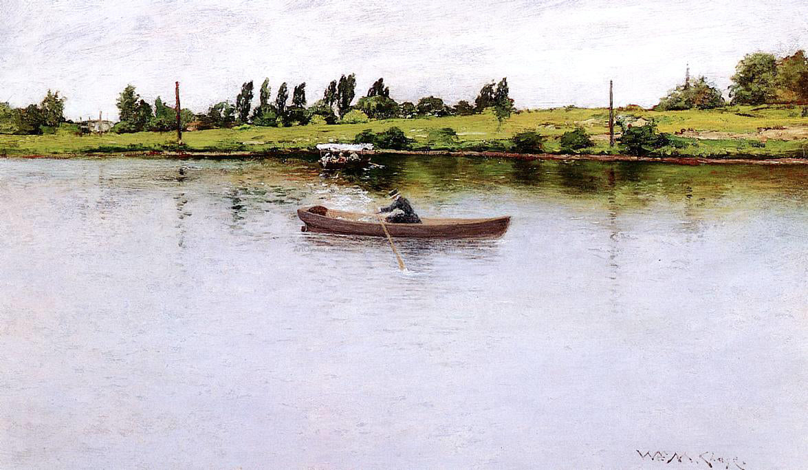 William Merritt Chase Pulling for Shore - Canvas Print