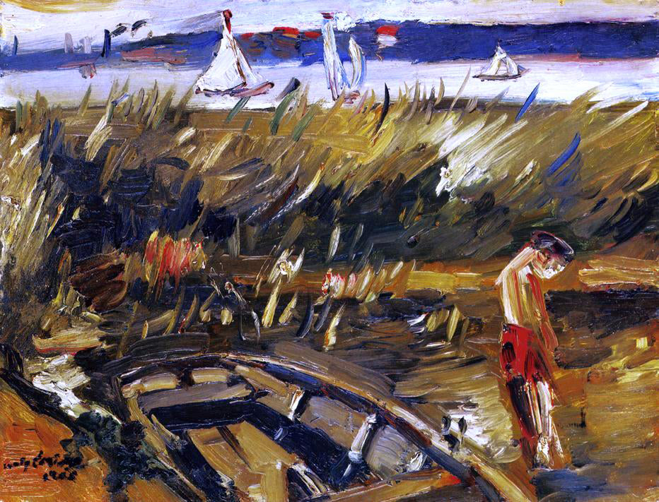 Lovis Corinth Punt in the Reeds at Muritzsee - Canvas Print