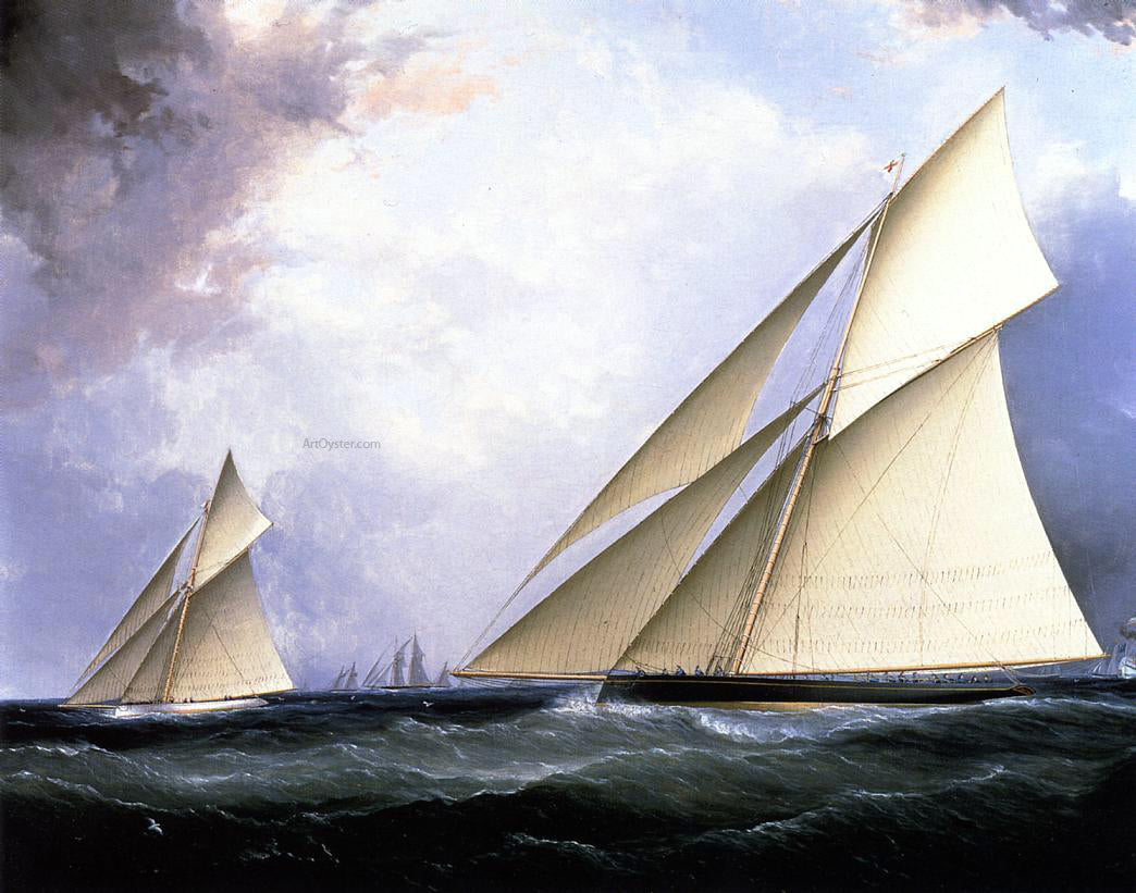 James E Buttersworth Puritan and Genesta, America's Cup 1885 - Canvas Print