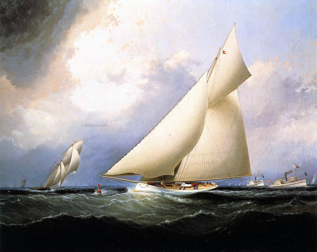 James E Buttersworth Puritan Leading Genesta, America's Cup, 1885 - Canvas Print