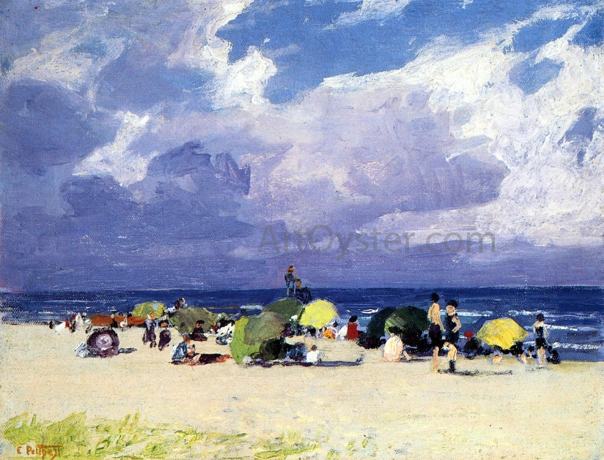Edward Potthast Purple Beach Scene - Canvas Print