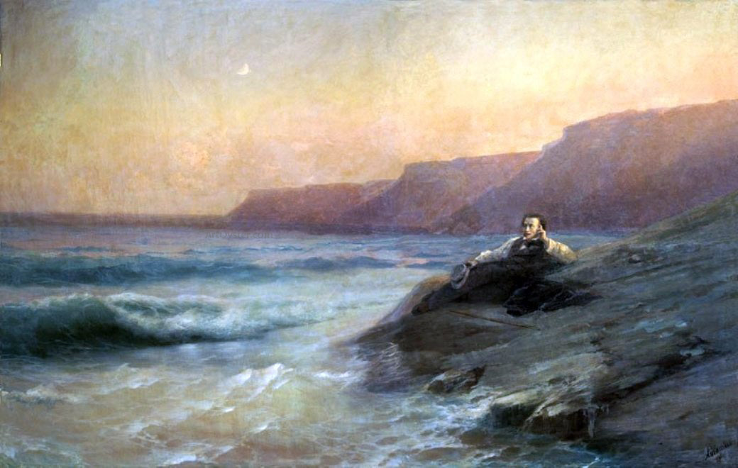 Ivan Constantinovich Aivazovsky Pushkin on Coast of Black Sea - Canvas Print