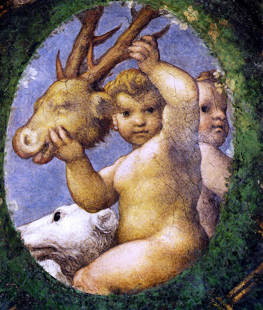 Correggio Putto With Hunting Trophy - Canvas Print