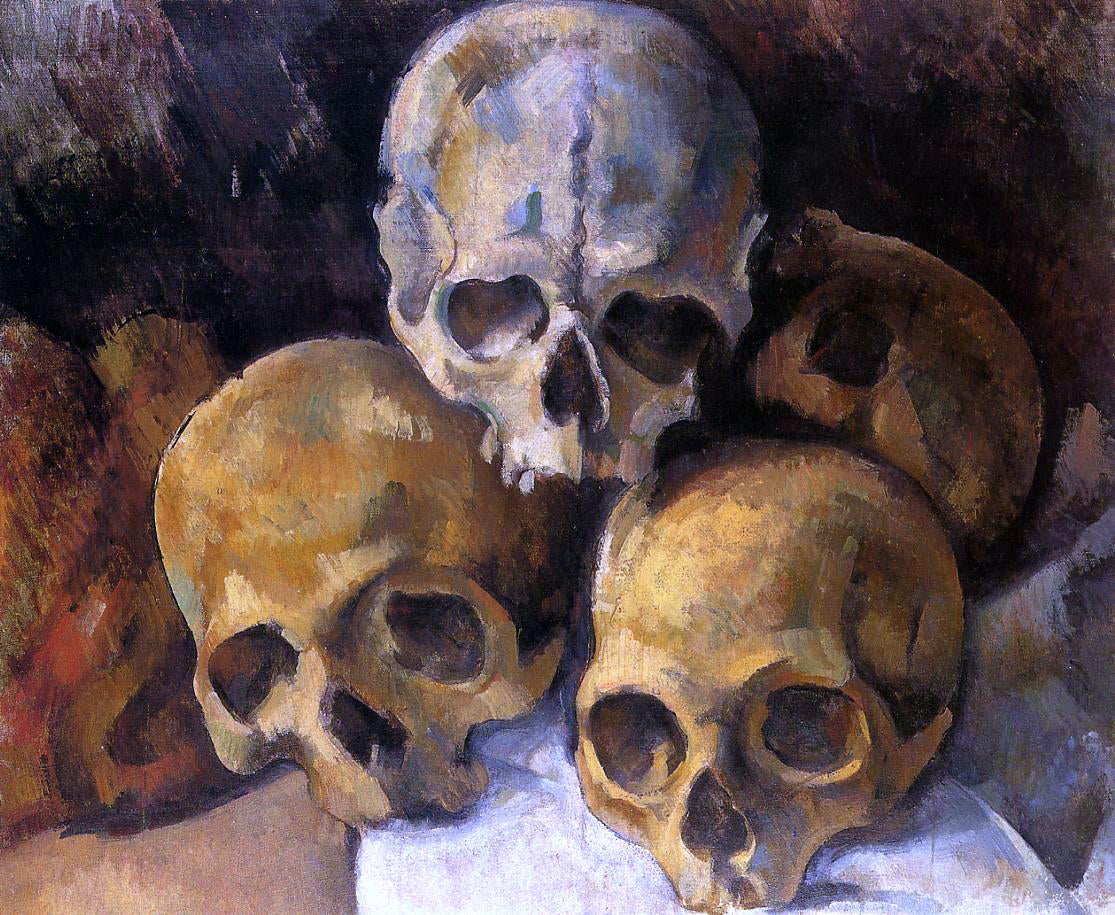 Paul Cezanne A Pyramid of Skulls - Canvas Print