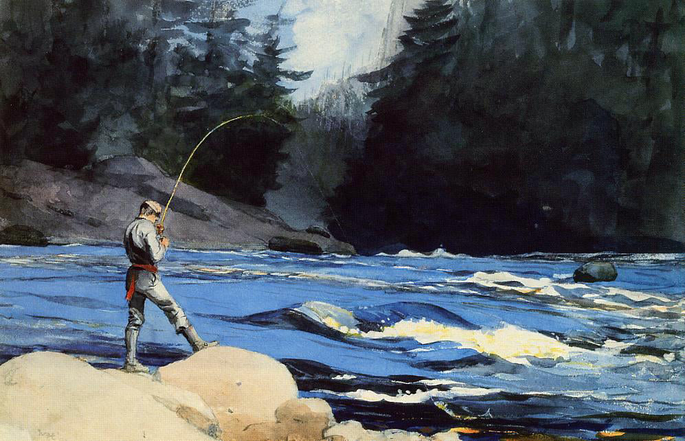 Winslow Homer Quananiche, Lake St. John - Canvas Print