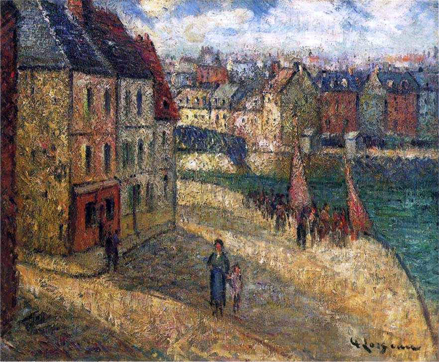 Gustave Loiseau Quay at Dieppe - Canvas Print