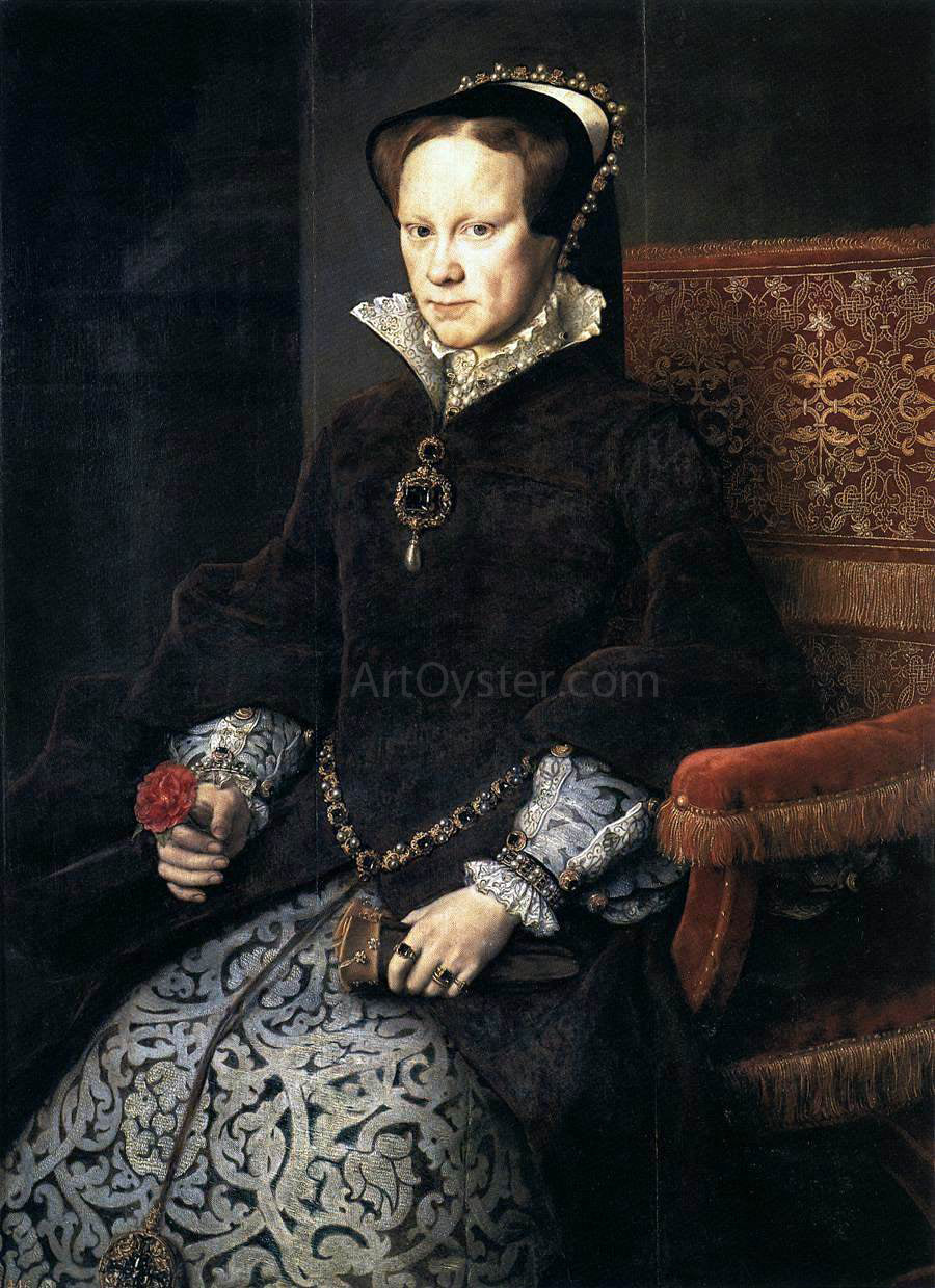 Anthonis Mor Van Dashorst Queen Mary Tudor of England - Canvas Print
