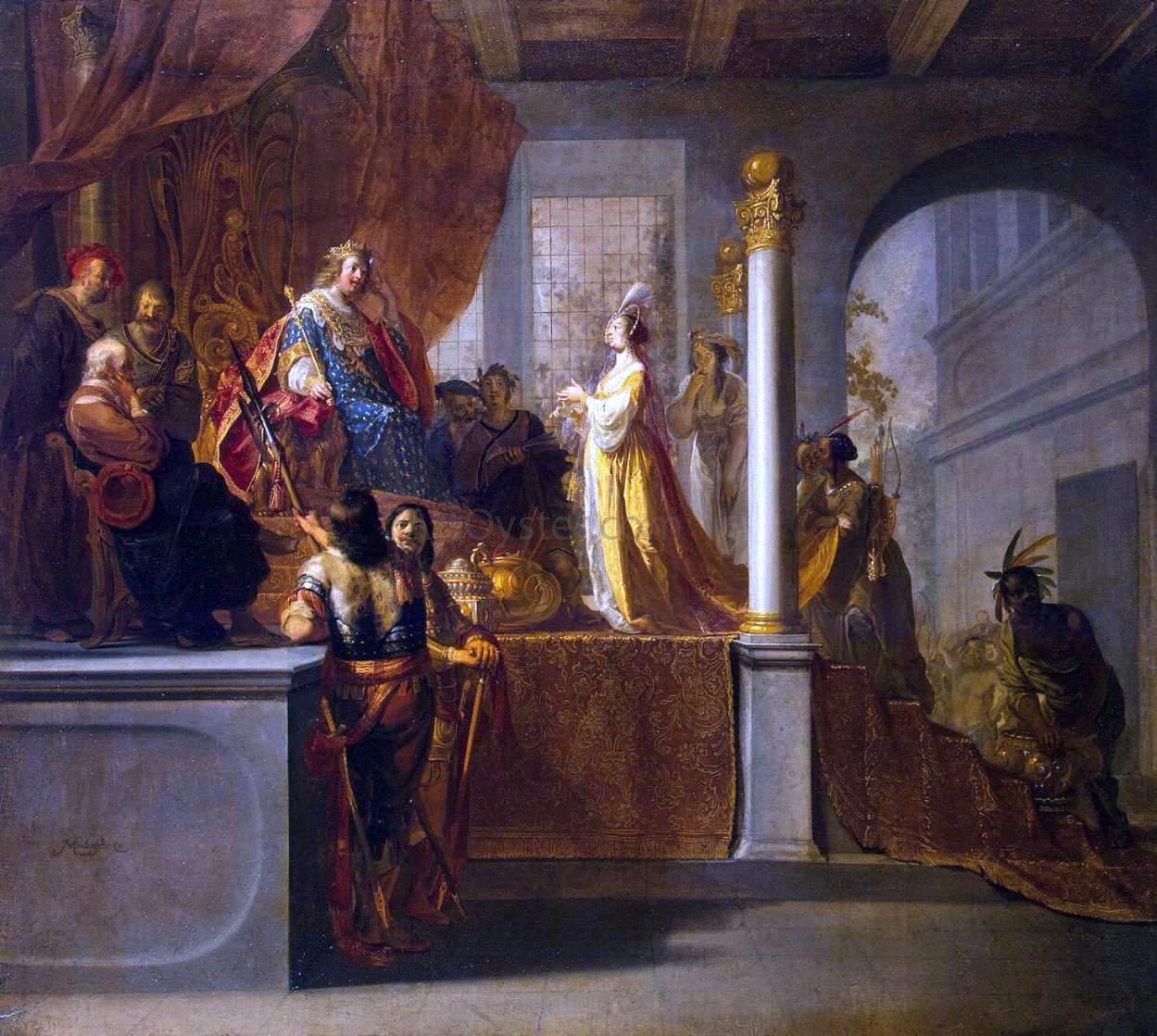 Nicolaus Knupfer Queen of Sheba Before Solomon - Canvas Print