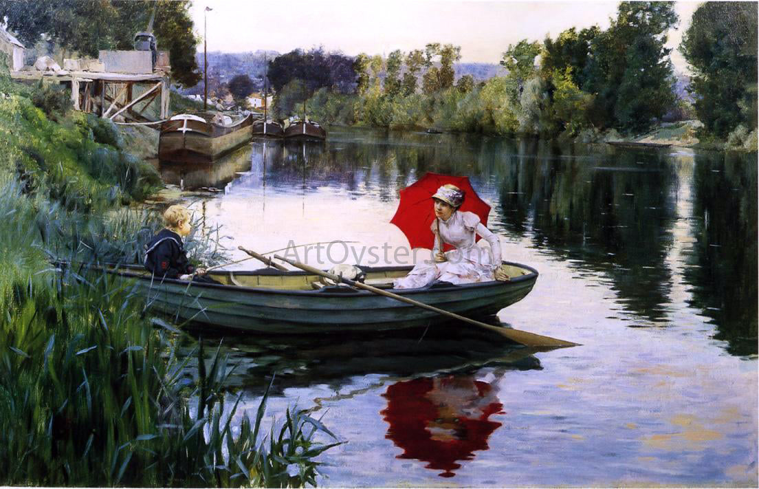 Julius LeBlanc Stewart Quiet Day on the Seine - Canvas Print