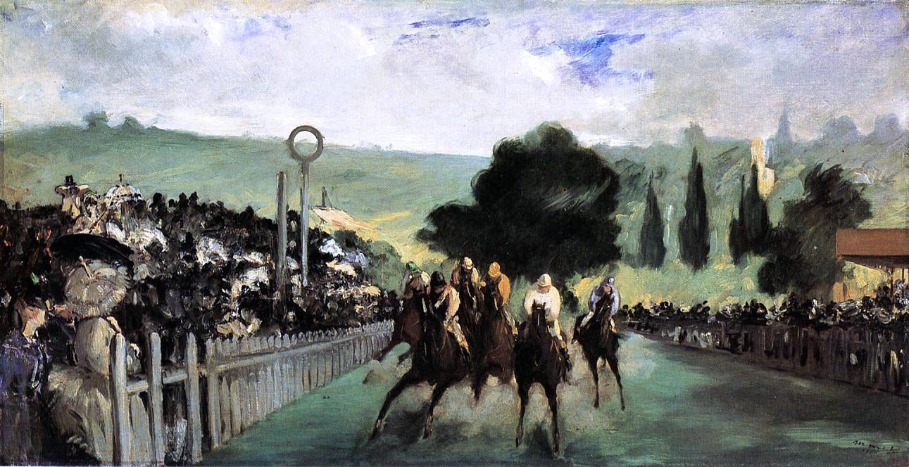 Edouard Manet Races at Longchamp - Canvas Print