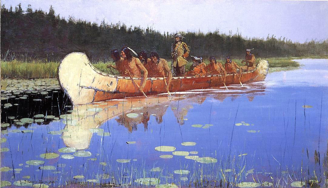 Frederic Remington Radisson and Groseilliers - Canvas Print