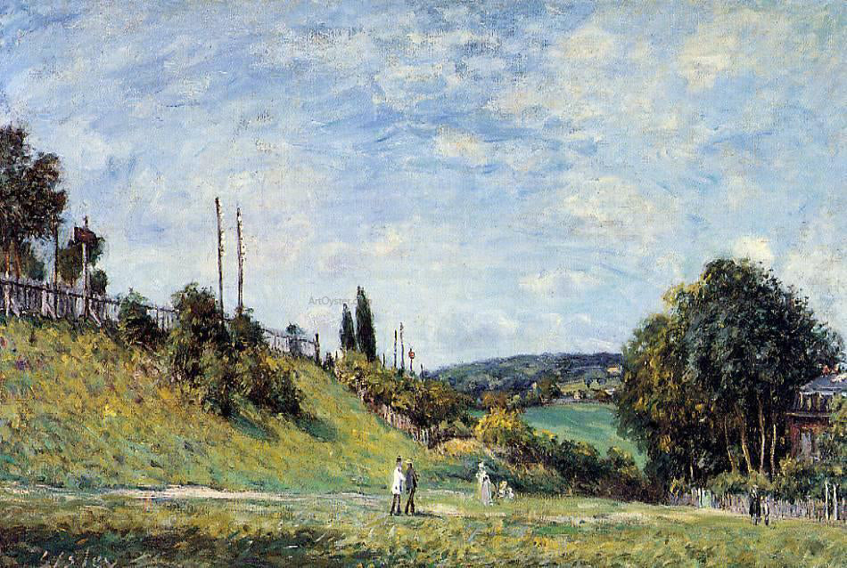 Alfred Sisley Railroad Embankment at Sevres - Canvas Print