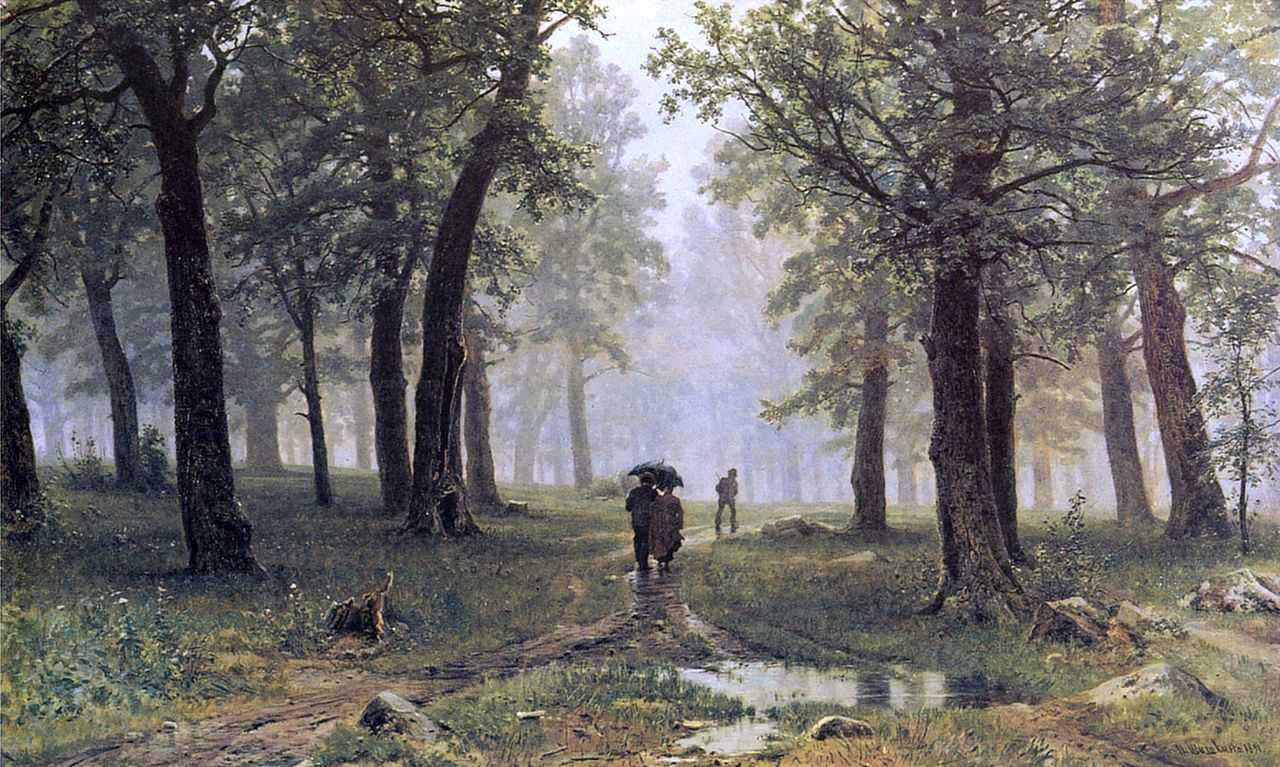 Ivan Ivanovich Shishkin Rain in an Oak Forest - Canvas Print