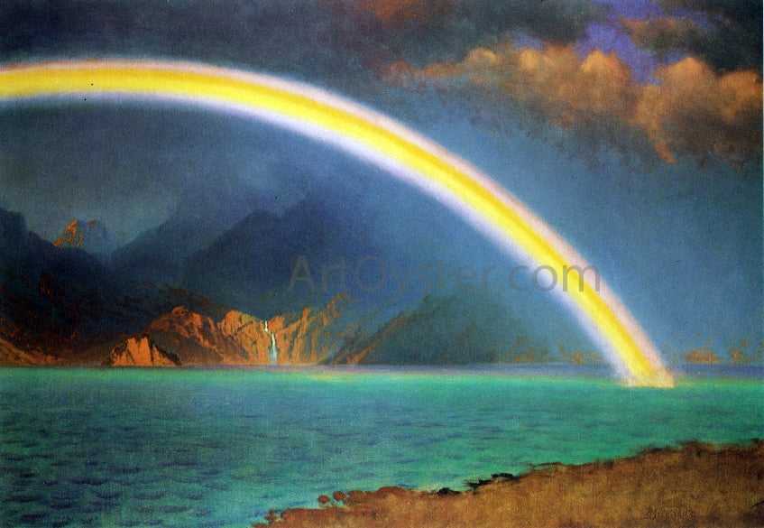 Albert Bierstadt Rainbow over Jenny Lake, Wyoming - Canvas Print