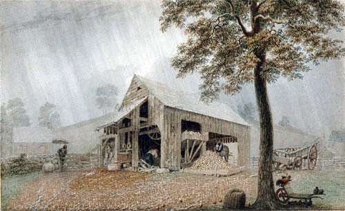 George Harvey Rainstorm - Cider Mill at Redding, Connecticut - Canvas Print