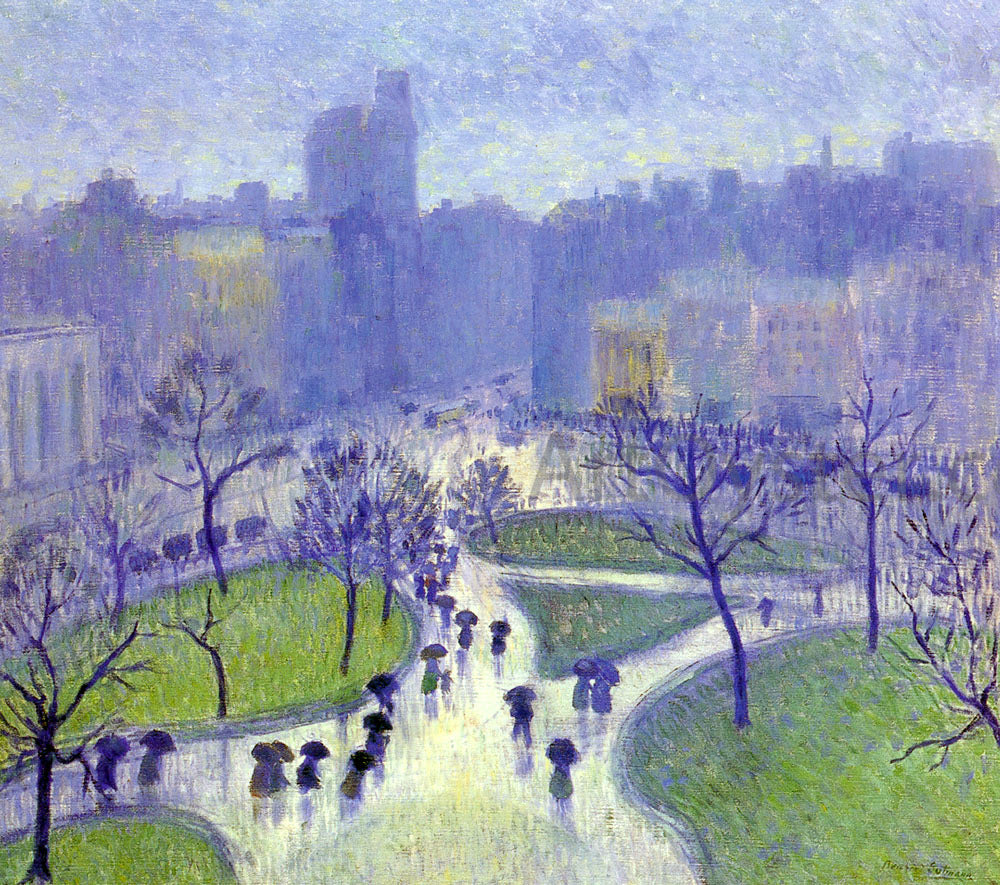 Bernhard Gutmann Rainy Day, Union Square - Canvas Print