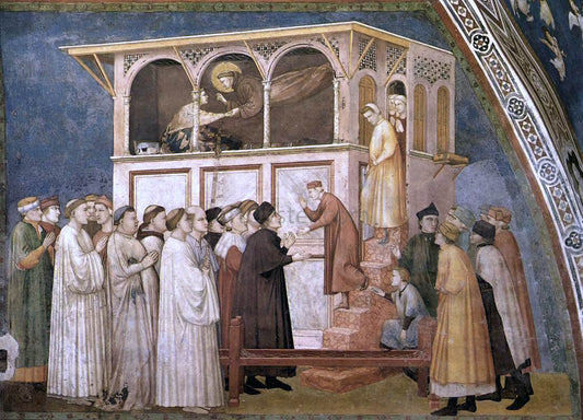 Giotto Di Bondone Raising of the Boy in Sessa (North transept, Lower Church, San Francesco, Assisi) - Canvas Print