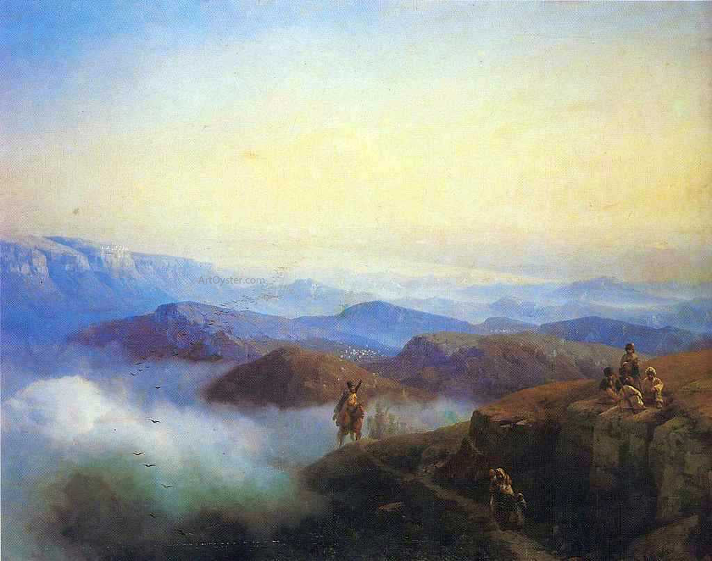 Ivan Constantinovich Aivazovsky Range of the Caucasus mountains - Canvas Print