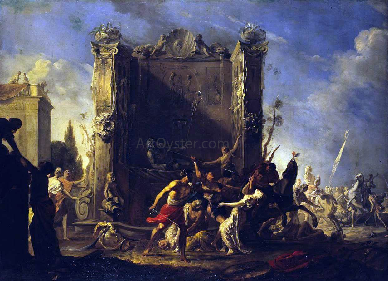 Johann Heinrich Schonfeld Rape of the Sabine Women - Canvas Print