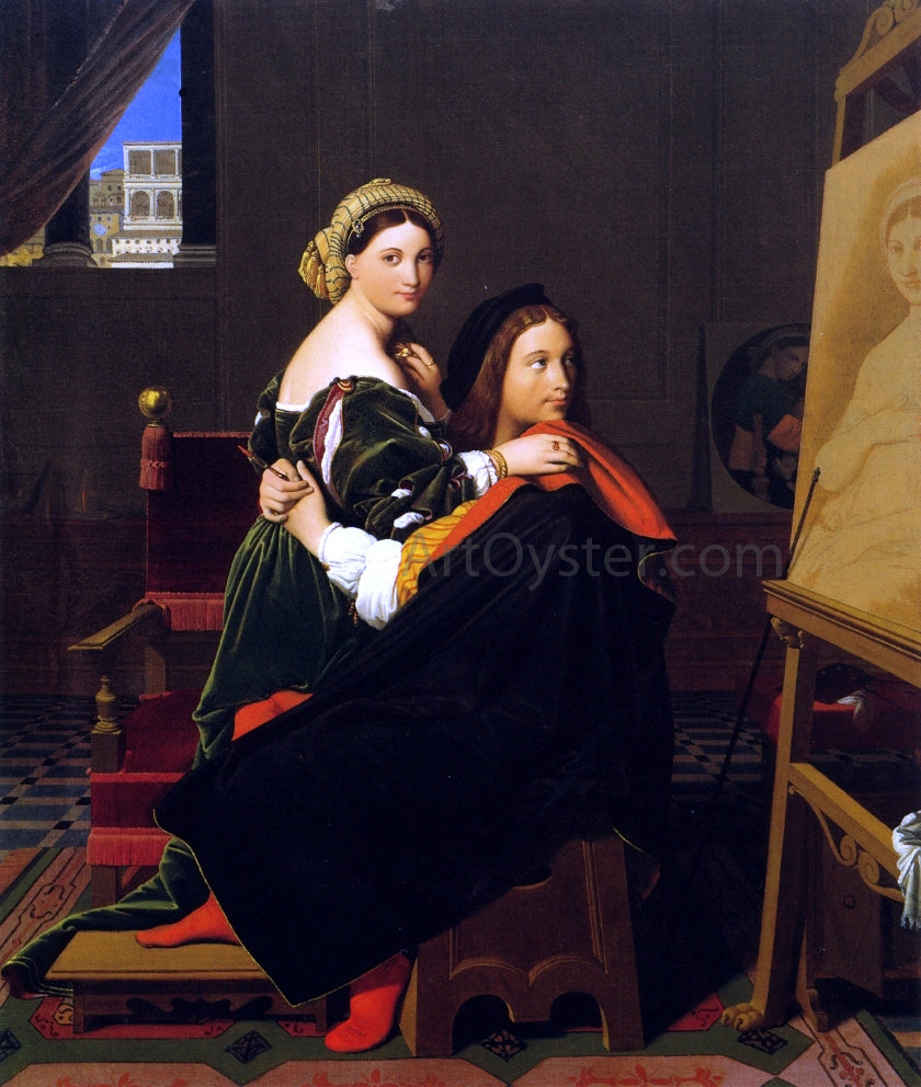 Jean-Auguste-Dominique Ingres Raphael and La Fornarina - Canvas Print