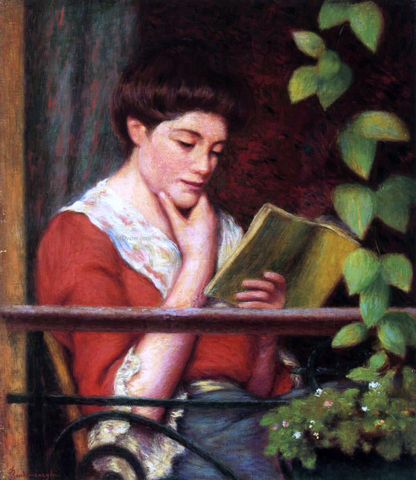 Federico Zandomeneghi Reading by a Window - Canvas Print